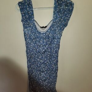 Floral Blue Mini Dress